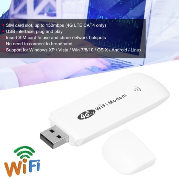 HURRISE WiFi Modem Dongel med SIM-kortplats WiFi Modem Dongle 4G LTE TDD FDD Mini Bil Wifi Trådlös router med