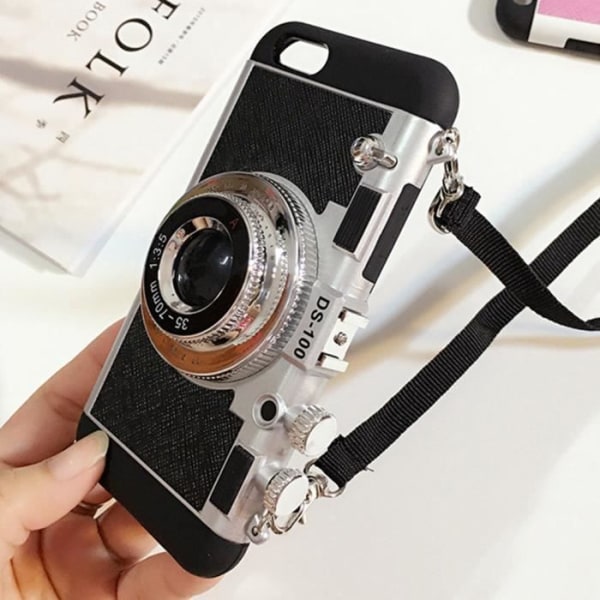 HURRISE mjukt silikon vintage kameratelefonfodral med rem