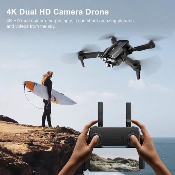 HURRISE 4K HD GPS Dual Camera Drone S2 4K Dual HD Camera Flygfotografering Vikbar RC Quadcopter Borstlös 5G WIFI