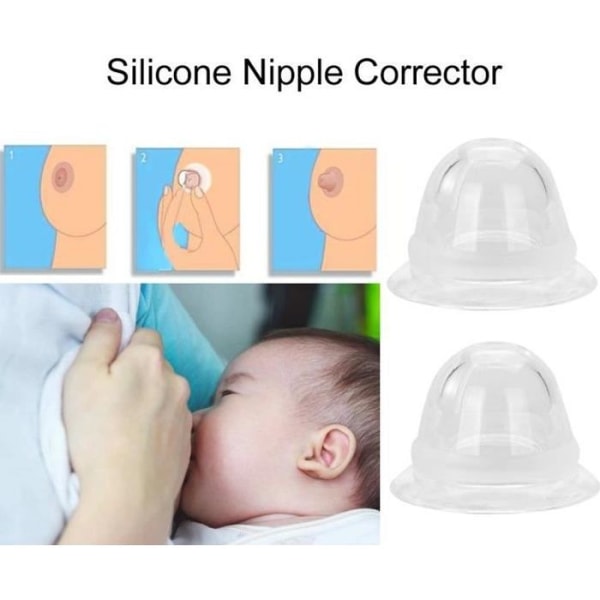 1 par/set silikonnipplar avdragare för platta inverterade bröstvårtor Amningshjälpmedel-OHL