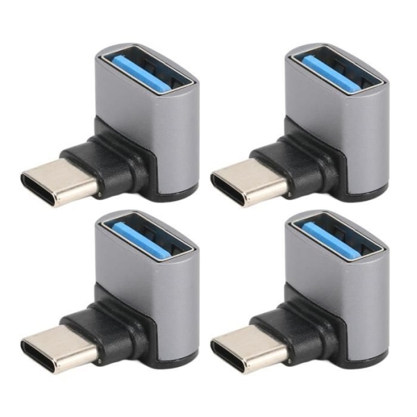 4st rätvinklig USB C till USB-adapter Högervinkel 10 Gbps höghastighets 90 graders USB C till USB-adapter