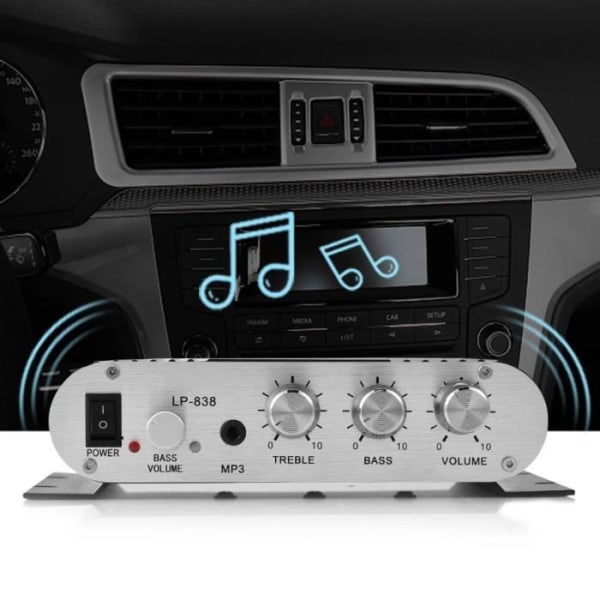 Fdit Mini Stereo Amplifier Mini HiFi 2.1 Bass Stereo Auto Car Home Audio Effektförstärkare Amp