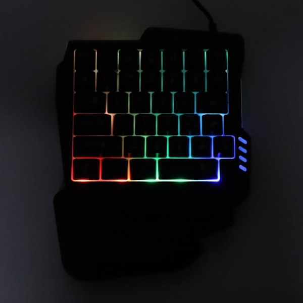 HURRISE Gaming Tangentbord K13 Enhands Gaming Tangentbord 35 nycklar Vattentätt brett handledsstöd Svart enhandstangentbord för spel