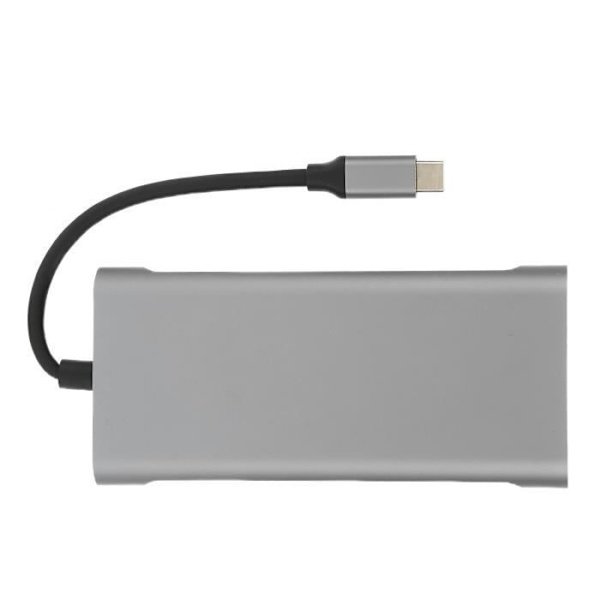 HURRISE 10 i 1 USB Hub 10 i 1 USB C Hub 1000M LAN Ethernet 4K HDTV VGA 100W PD Snabbladdning Audio USB Splitter
