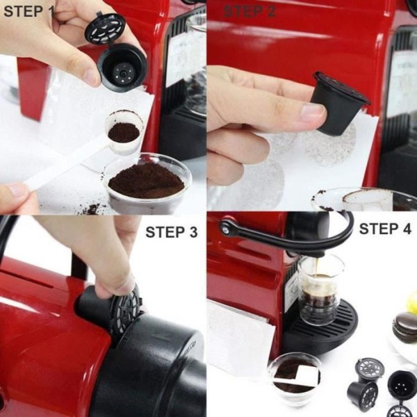 HURRISE kaffekapselkopp 3 stycken återanvändbara kaffekapslar för hushållsbruk filterkapslar