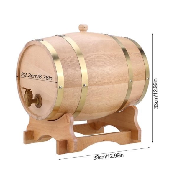 LIA Vinfat av trä Vinfat i ekfat för lagring av vin/öl/whisky och sprit (10L)