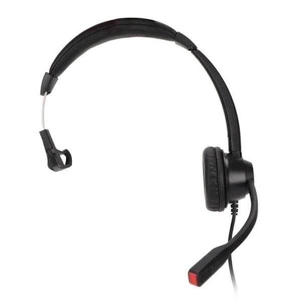 HURRISE 3,5 mm monoheadset för PC med dubbel 3,5 mm-kontakt, volymkontroll och samtal