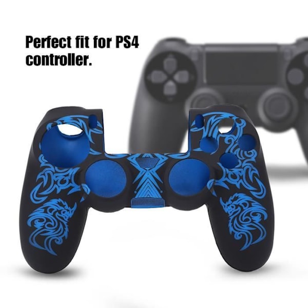 HURRISE Soft Case för PS4 Controller Mjukt Silikonfodral Skin Grip Shell Cover för Sony Playstation 4 PS4 Controller Blå