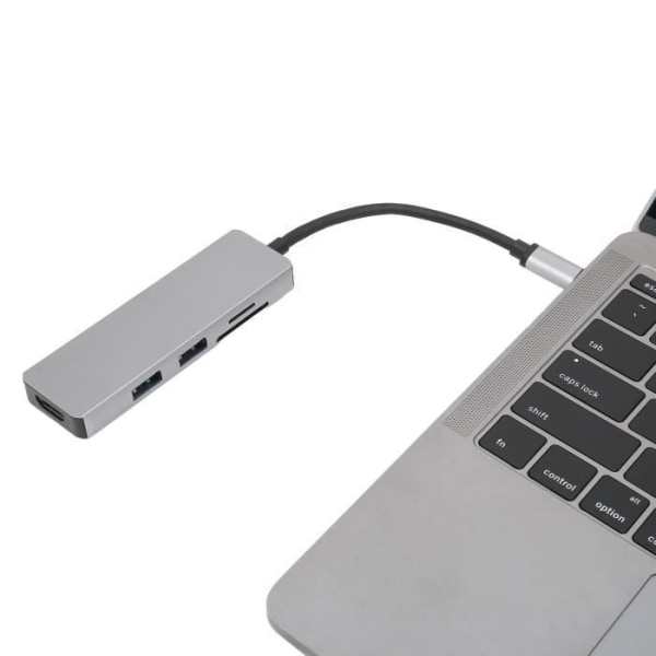 HURRISE USB C Hub, 5 i 1, 4K-videoutgång, lagringskort, 5 Gbps hastighet