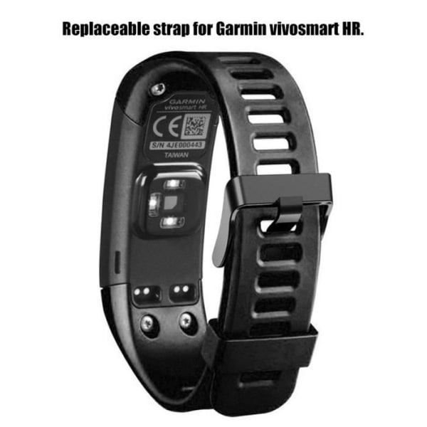 HEG Sportarmbandsrem för ersättning av silikon för Garmin Vivosmart Hr (svart)
