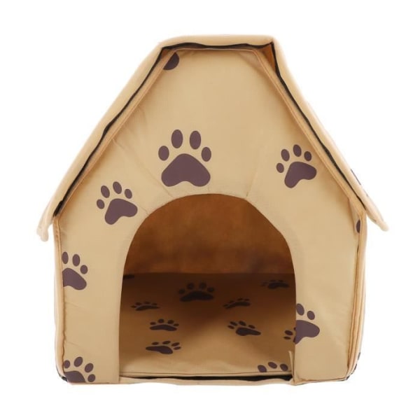 Pet House hopfällbart hundhus, varm vinter, kattkennel, madrass med husdjurssäng Brun