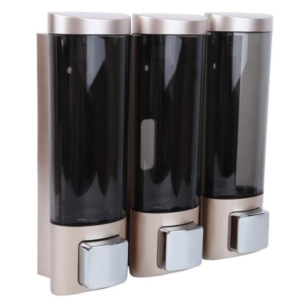 Fdit Shower Gel Dispenser Manuell tvål Dispenser Väggmonterad Tre Chamber Schampo Box Shower Gel Container