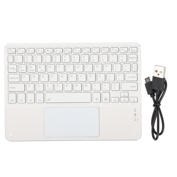 10" Ultra Slim Quadrate Keycap trådlöst tangentbord med RGB (vit) bakgrundsbelyst -LIA