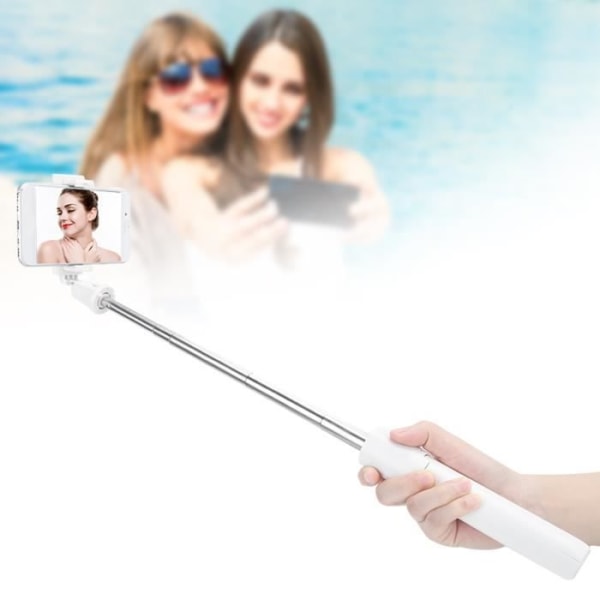 HURRISE K07 Selfie Stick Selfie Stick Portabel Selfie Stick för mobiltelefon, telefonanslutning Vit