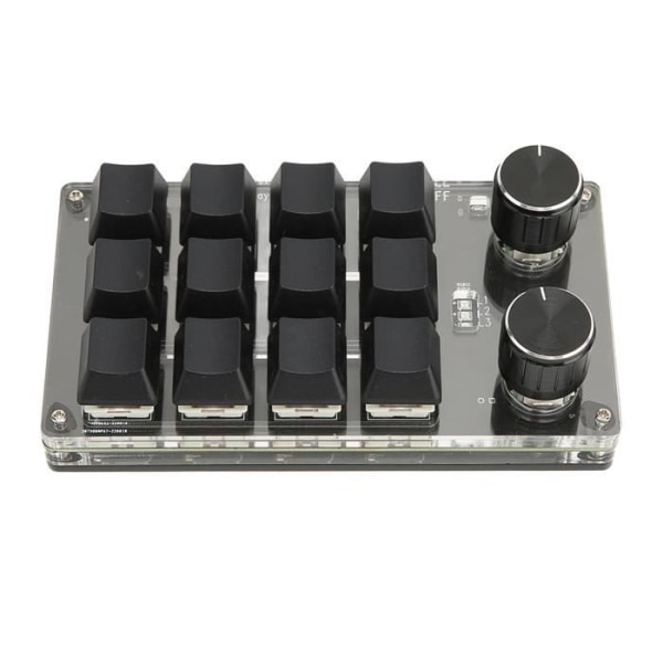 HURRISE 12-tangenters mekaniskt tangentbord 12-tangenters programmerbart tangentbord DIY, trådbundet makrotangentbord med datortangentbord