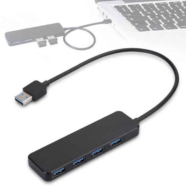 HURRISE Dockningsstation 4-portar 5Gbps USB3.0 Hub 4-i-1 USB-dockningsstation Bärbar USB-förlängning Dator HUB Dator