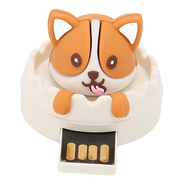 HURRISE High Speed U Disk Cute Dog U Disk, Mini Computer Memory Stick Little + Ring Spänne 64GB