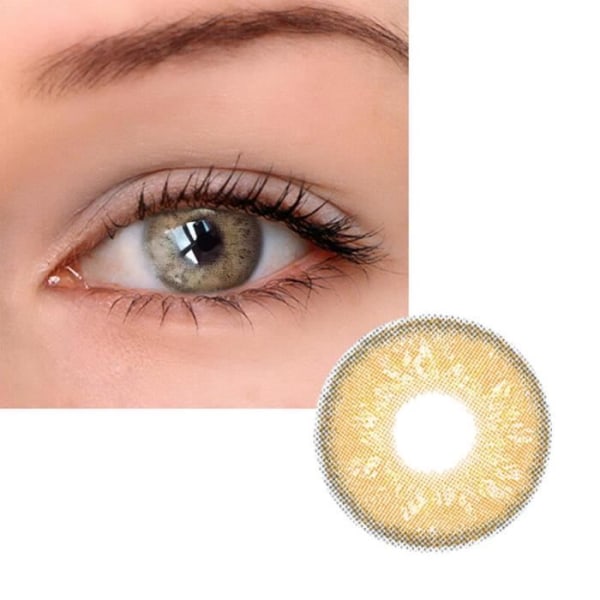 Fdit kontaktlinser 2st 14mm färgade kontaktlinser Årliga ögon kosmetiska verktygstillbehör (brun)