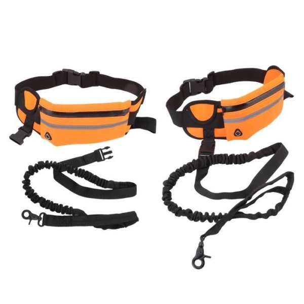 HURRISE Hundkoppel Midja Handsfree Hundkoppel Fanny Pack Midja Hundkoppel Nylon Bungee koppelpaket för nattlöpning