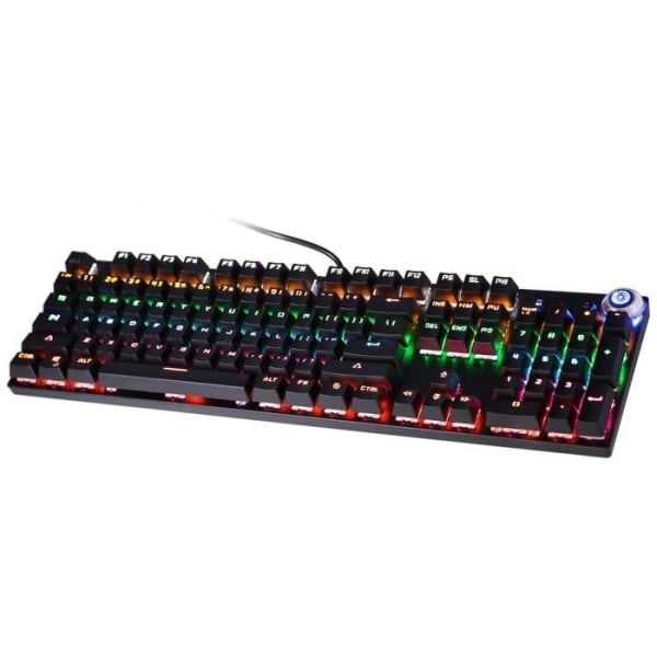 HURRISE Datortillbehör Mekaniskt tangentbord 2 injektionsfärger 104 tangenter 9 ljuseffekter Knappar Svart version