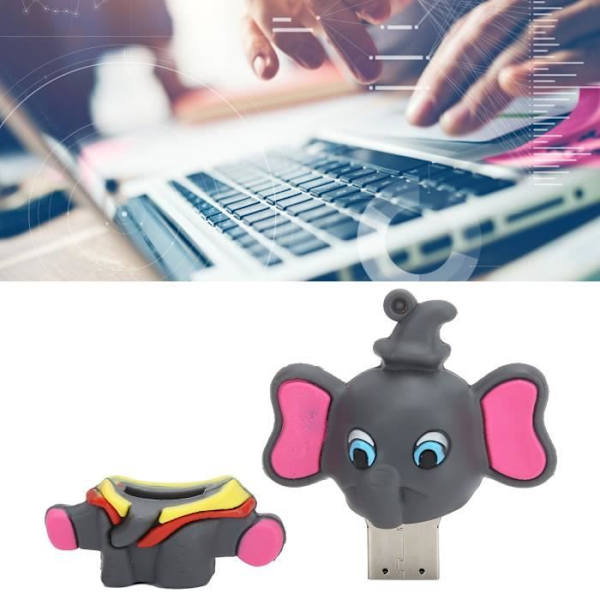 HURRISE U Disk USB 2.0 Flash Drive Bärbar Söt tecknad stil Datalagring överföringskontakt Bärbar dator 32GB