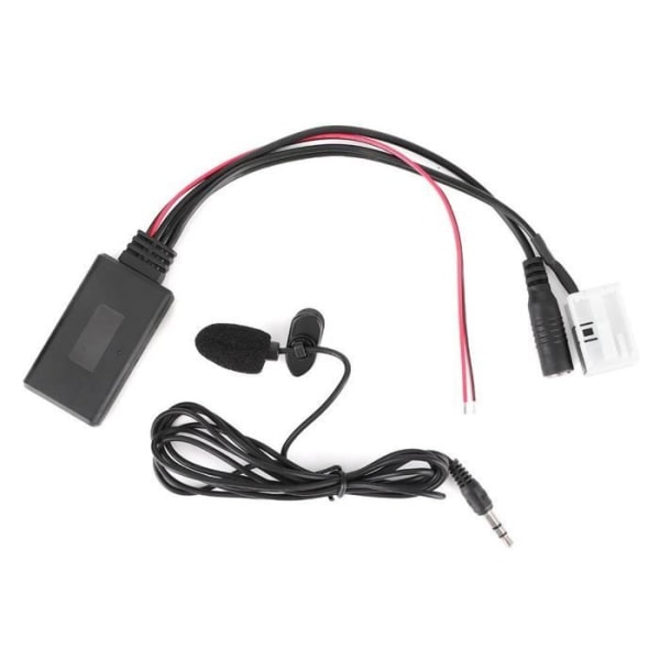 HURRISE Bluetooth-ljudadapter Bluetooth-ljudkabel 12-stifts bil AUX-adapterkontakt med lämplig mikrofon