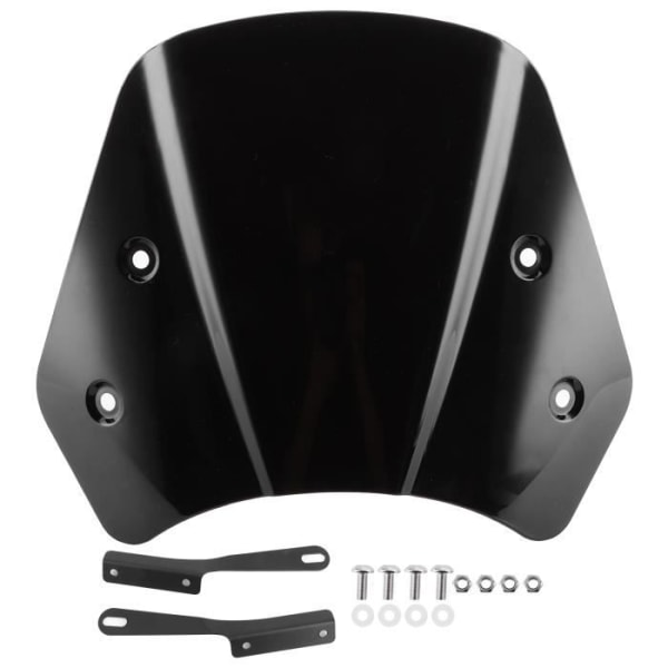 Fdit vindruta för Honda Universal Motorcykel Vindruta Vindruta vindskydd med monteringsfäste för 5-7 tum (svart)