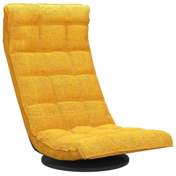 LIA - Swivel Floor Chair Senapsgult tyg HUR7542050159497