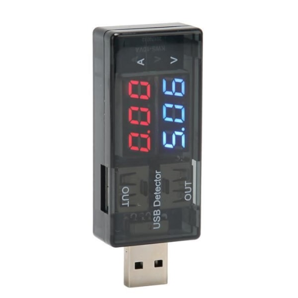 HURRISE Dubbel LCD USB-testare med ström, spänning, multimeterdisplay för mobiltelefoner, surfplattor, laddare