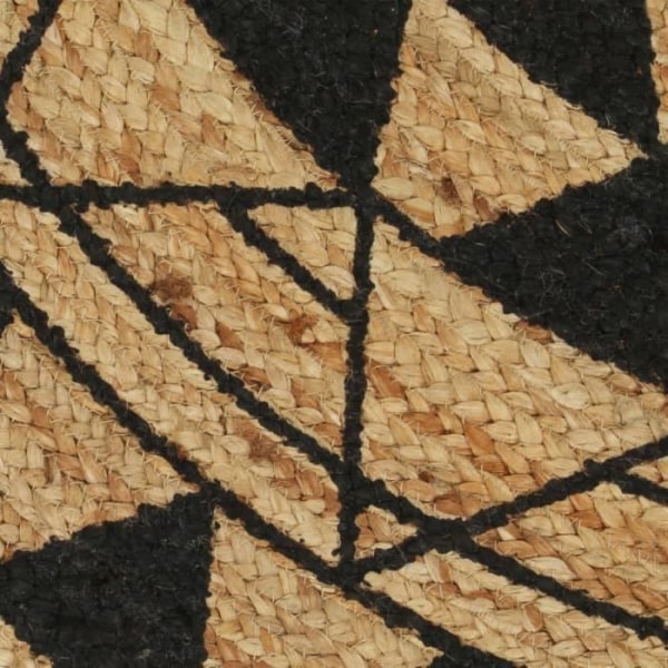 BEL Handgjord matta Jute med attraktiv struktur med naturligt tryck och svart mönster Flätad jute 120 cm 9375306314573