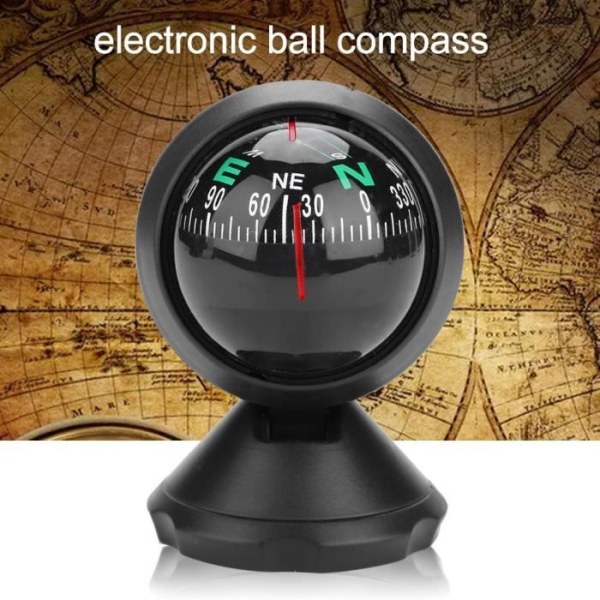 Kompass, svart nattseende justerbar elektronisk militär marinkompass för fordon och båt -SEC-TIPS