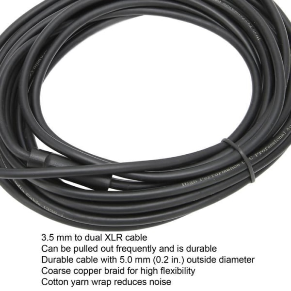 HURRISE 1/8" till Dual XLR-kabel 1/8 tum till Dual XLR Professional 3,5 mm till XLR-honkabel för IPhone PC