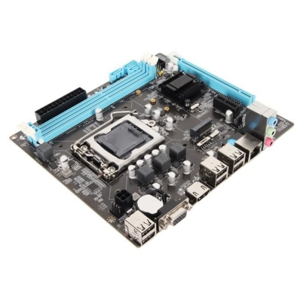 HURRISE Micro ATX H61 6 Moderkort USB2.0 DDR3 M.2 NVMe NGFF 100Mbps LAN för CPU LGA1155 I3 I5 I7