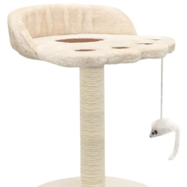 BEL-Cat möbler Beige och brunt kattträd med sisal skrapstolpe 30x30x40cm ram för spånskivor+mjuk plysch