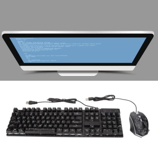 HURRISE USB Keyboard Mus Combo Mus Combo för USB-tangentbord, trådbunden optisk mus | datorns tangentbord