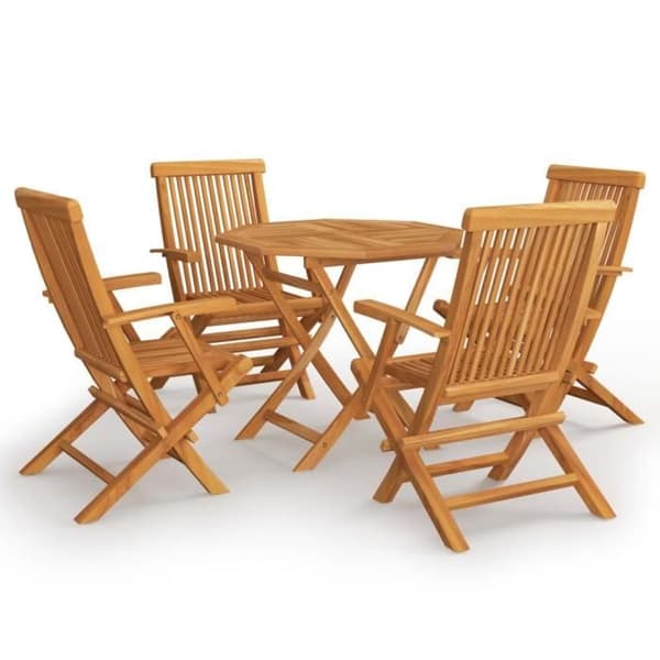 WEI 5-delad uteplats set massiv teak #5