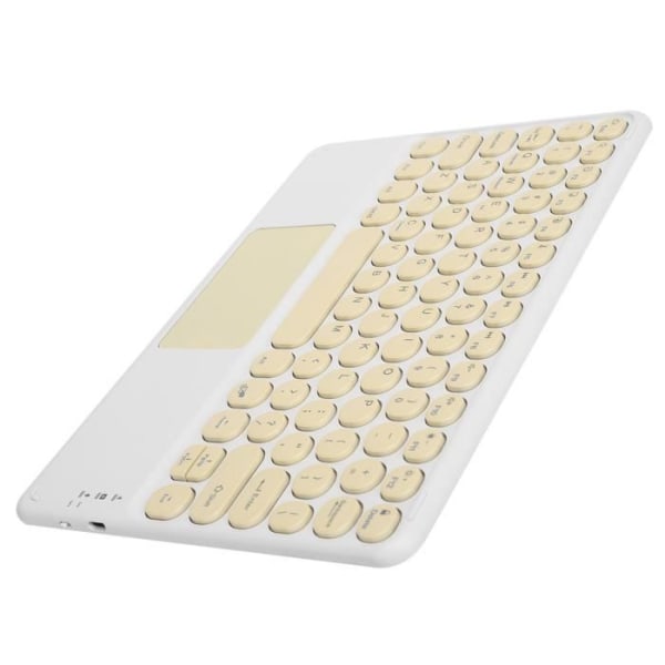 HURRISE Trådlöst tangentbord Bluetooth-tangentbord Pekplatta Runt tangentbord med ergonomisk design stabil anslutning 10 tum (gul)