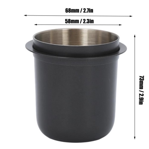 HURRISE Liten måttbägare 150ml 58mm måttbägare universell inverterad kaffepulverkopp i rostfritt stål
