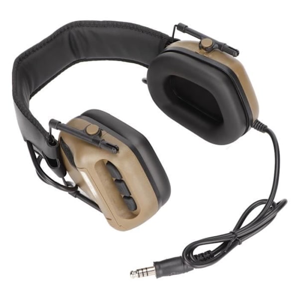 HURRISE hopfällbart infällbart militärheadset med mikrofon för 20,5 tum ~ 25,2 tum headset, lera färg