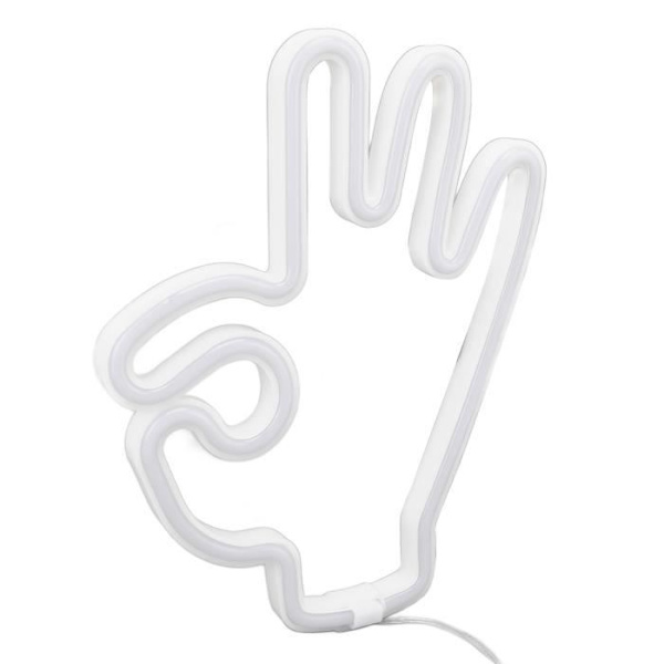 HURRISE Neonskylt USB-driven och batteridriven Hand Finger Neon Light OK Formad LED Neonskylt USB-batteri