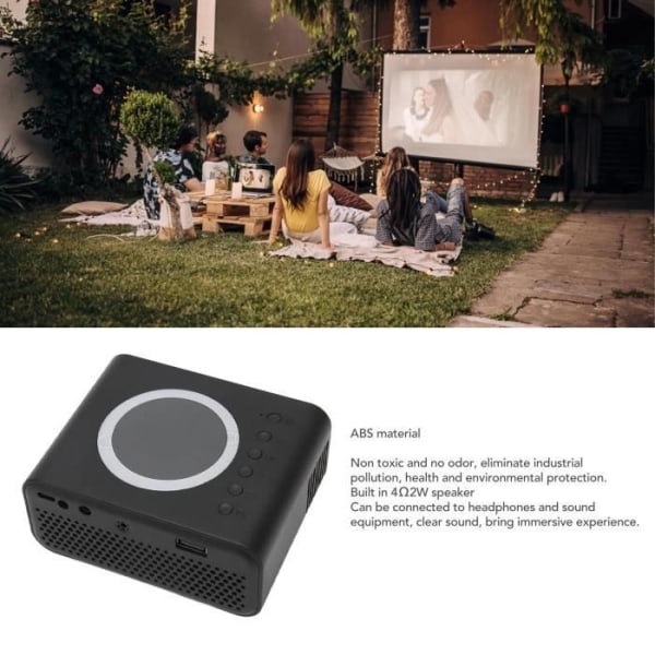 HURRISE Mini Full HD 1080P bärbar projektor för IOS hemmabio