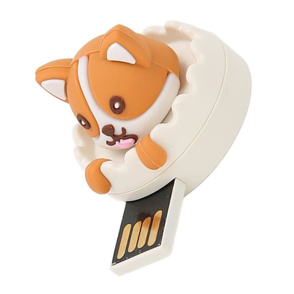 HURRISE High Speed U Disk Cute Dog U Disk, Mini Computer Memory Stick Little + Ring Spänne 64GB