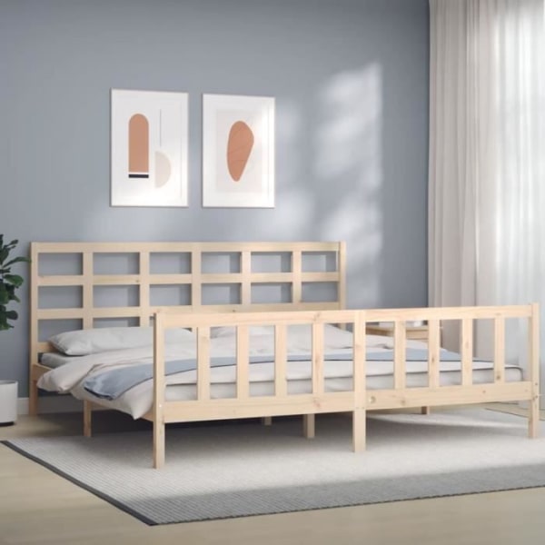 FDIT Sängstomme med sänggavel 180x200 cm massivt trä - FDI7070649281965