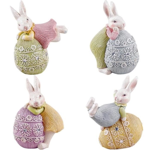 HURRISE Heminredning Påskhare Ägg Harts Hantverk Ornament Luminary Pack Glitter Pink Bunny