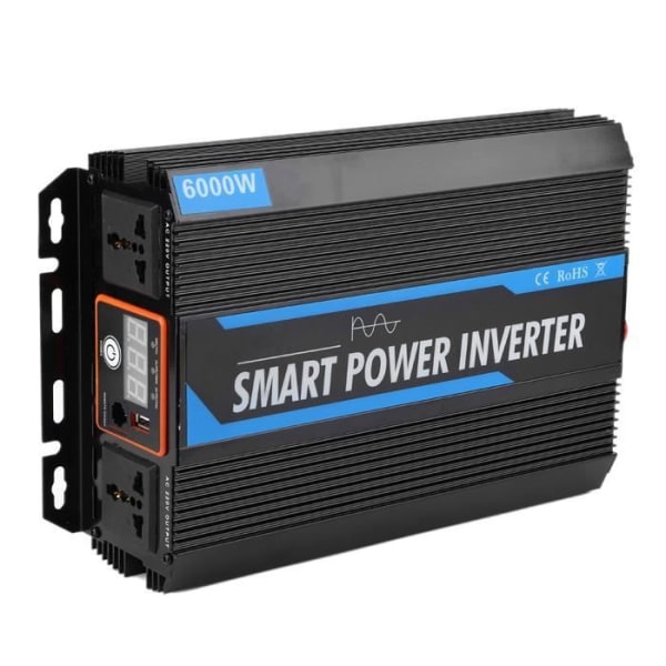 Qiilu Power Converter 6000W 12V till 220V Automatisk Power Voltage Inverter Transformator tillbehör
