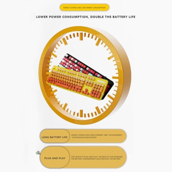 HURRISE Trådbundet tangentbord och mus Set Trådbundet tangentbord och mus Combo Trådbundet läge 2.4G datorberäkning Gul blandad färg