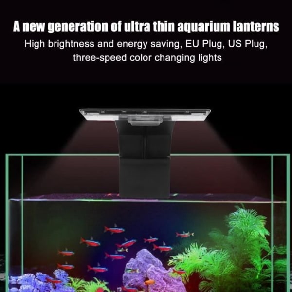 HURRISE Ultratunn Aquarium Clamp Lamp Ultra Thin Aquarium Clip Light Touch Switch Energisparande