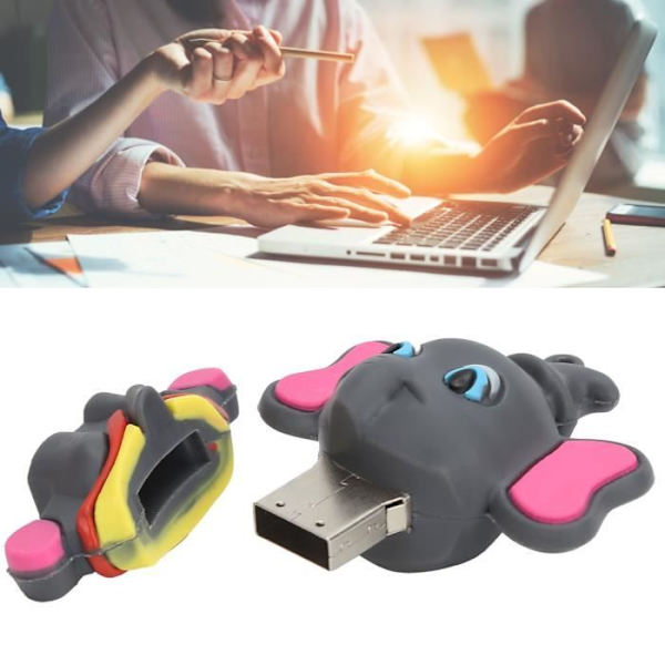 HURRISE U Disk USB 2.0 Flash Drive Bärbar Söt tecknad stil Datalagring överföringskontakt Bärbar dator 32GB