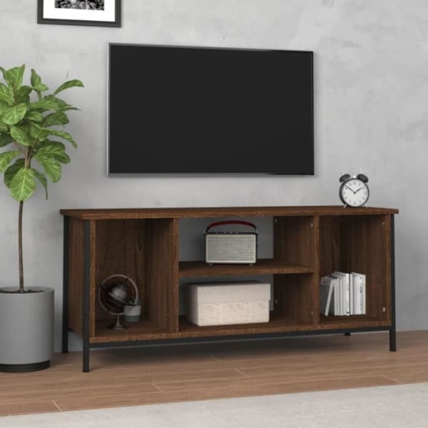 FDIT TV-skåp i brun ek 102x35x45 cm konstruerat trä - FDI7070649253931