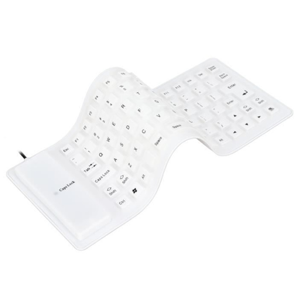 (Vit)85 Key Mute-tangentbord Silikontrådbundet tangentbord USB-tangentbord in